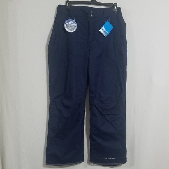 NEW Columbia Mens Large Navy Blue Ski Snow Pants Snowboard Winter Waterproof Bib